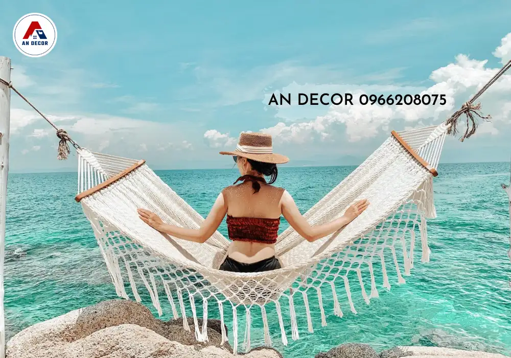 Võng Macrame bãi biển, võng đan thủ công handmade, 100% sợi cotton, êm ái V4 6 Võng Macrame bãi biển, võng đan thủ công handmade, 100% sợi cotton, êm ái V4