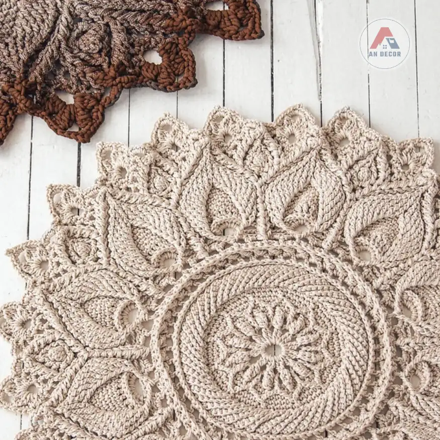 Thảm trải sàn macrame đan thủ công, 100% sợi cotton, đường kính 2m5 MT12 8 Thảm trải sàn macrame đan thủ công, 100% sợi cotton, đường kính 2m5 MT12