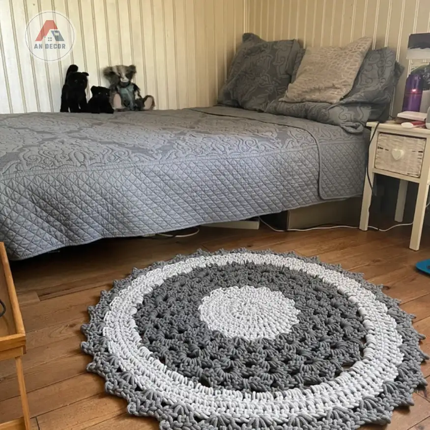 Thảm trải sàn macrame đan thủ công đường kính 2m5 MT11 4 Thảm macrame trải sàn macrame MT11