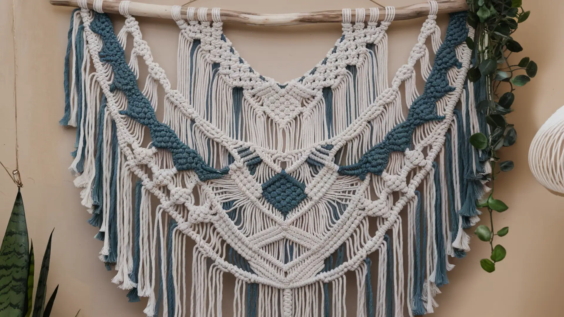 Macrame là gì? Khám phá nghệ thuật thắt dây & kiếm tiền từ đam mê 6 Macrame treo tường là một trong những sản phẩm macrame phổ biến và được ưa chuộng nhất